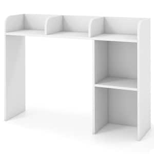 29 in. Tall Engineered Wood White Desk Bookshelf Desktop Storage Organizer Display Shelf Rack Dorm Office Bookcase