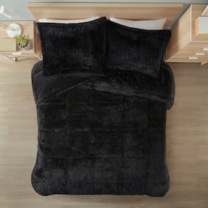 Leena Black Microfiber King/Cal King Comforter Set