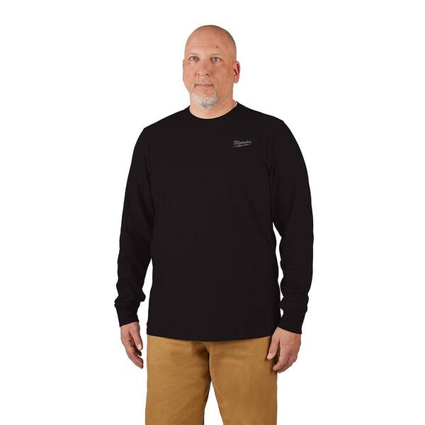 Milwaukee Men's Large Black Cotton/Polyester Long-Sleeve Hybrid