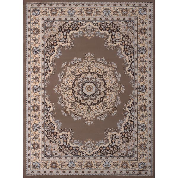 United Weavers Floral Kerman Ash Beige 2 ft. 3 in. x 7 ft. 2 in. Indoor Area Rug