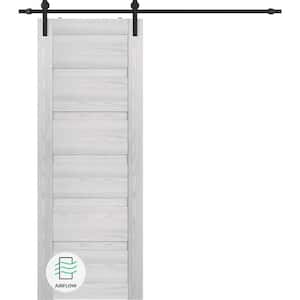 Louver 32 in. x 84 in. Ribeira Ash Wood Composite Sliding Barn Door with Hardware Kit