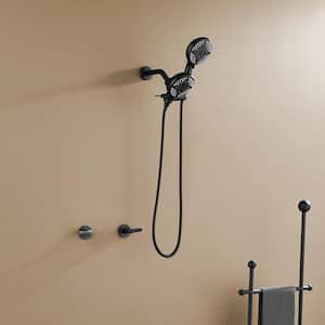 Double Handle 5-Spray Shower Faucet 1.8 GPM with Pressure Balance Anti Scald in. Black
