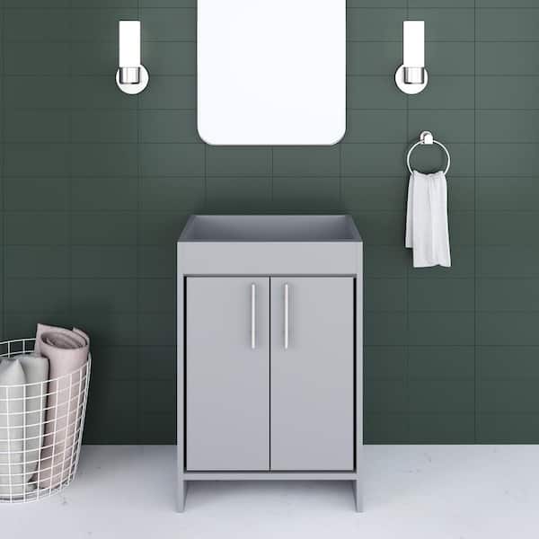 VOLPA USA AMERICAN CRAFTED VANITIES Villa 24 in. W x 18 in. D Bath Vanity Cabinet Only in Gray