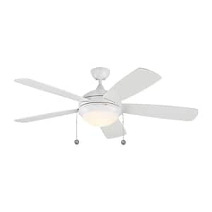 Discus Classic 52 in. Integrated LED Indoor White Ceiling Fan with 3000K Light Kit
