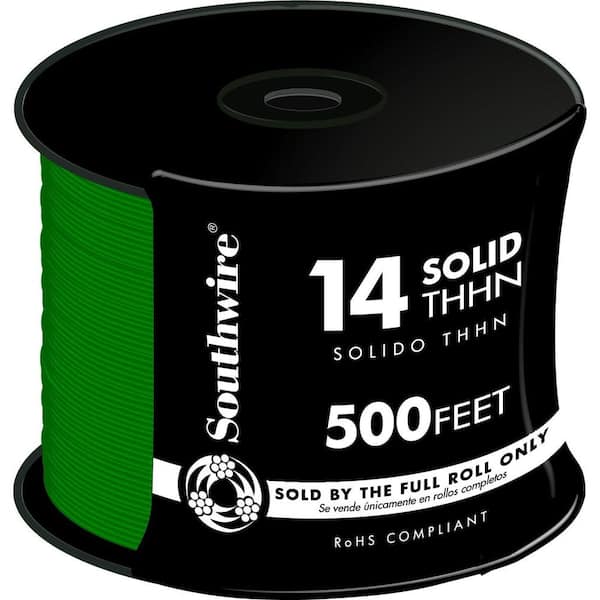 Southwire 500 ft. 14 Green Solid CU THHN Wire