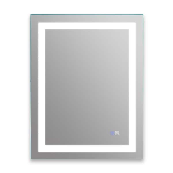 Unbranded 28 in. W x 36 in. H Rectangular Framed Wall Bathroom Vanity Mirror in White with LED, Front Light, Color Temper 5000K