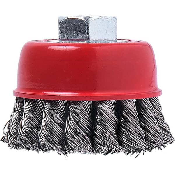 STARK USA 4 in. Heavy-Duty Carbon Crimp Wire Cup Brush For Angle Grinder and Metal Twist Knob