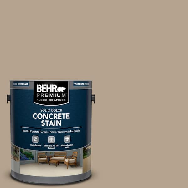 BEHR PREMIUM 1 gal. #PFC-33 Washed Khaki Solid Color Flat Interior/Exterior Concrete Stain