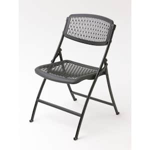 Plastic Seat Folding Chair in Black