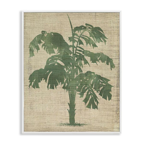 Stupell Industries Vintage Plant Silhouette by June Erica Vess White Framed Nature Giclee Art Print 14 in. x 11 in.