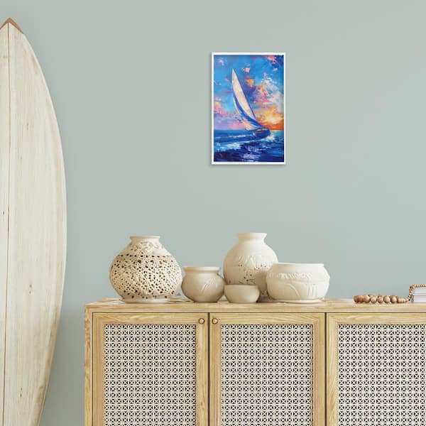 夏た〜海景色。40＊50绘框つき Orange Blue Saturated Sunset-Pensacola Beach-Bright Sun by Eszra