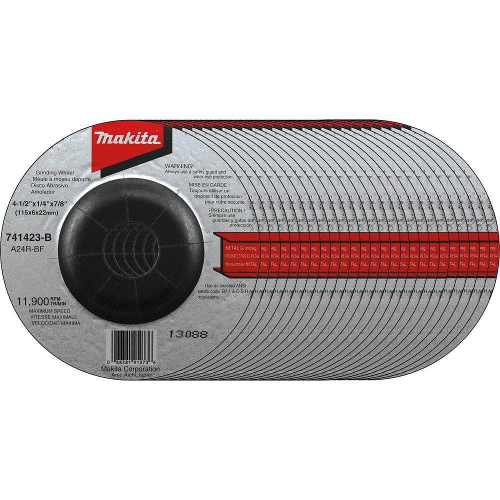 Makita 4-1/2 in. x 7/8 in. x 1/4 in. 24-Grit General Purpose Metal