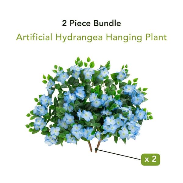 Nearly Natural 24in. Blue UV Resistant Artificial Hydrangea