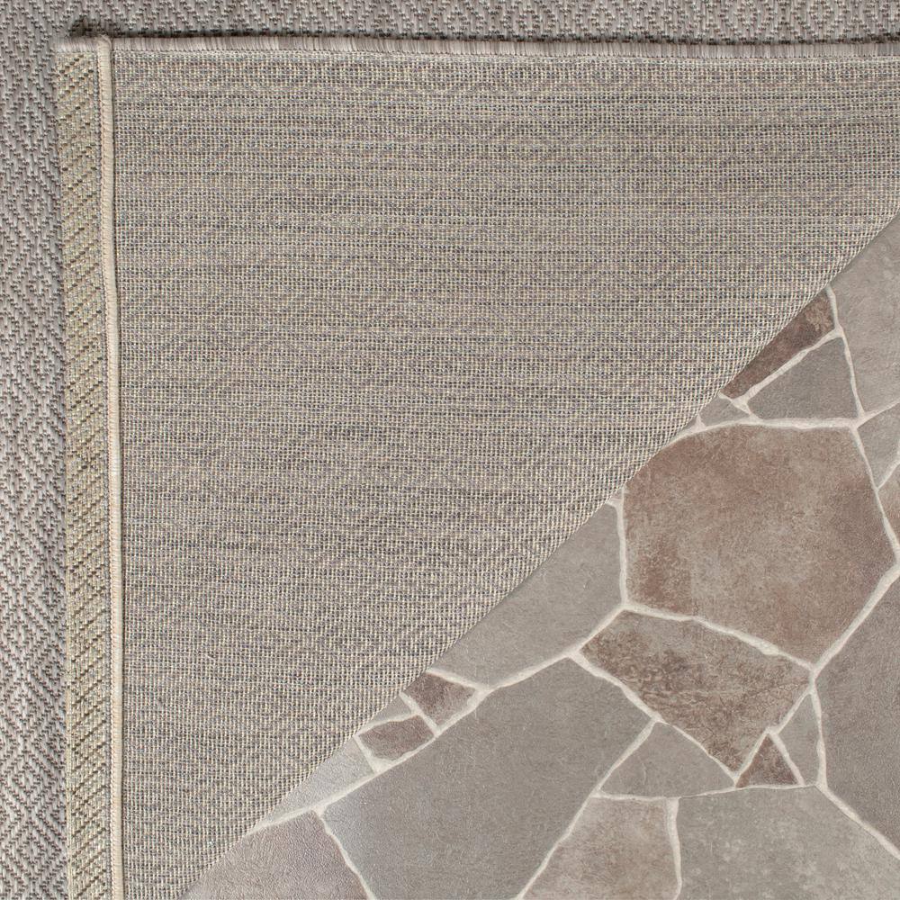 Beige and Gray Geometric Low Pile Indoor/Outdoor Area Rug