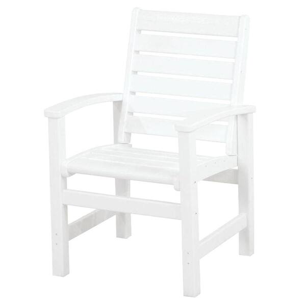 POLYWOOD Signature White Plastic Outdoor Patio Dining Chair