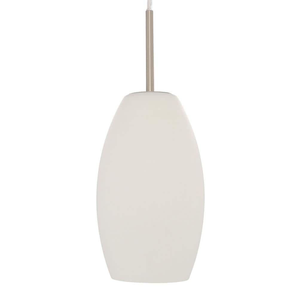 Eglo Batista 1 Matte Nickel Mini Pendant with Hand-Made Glass