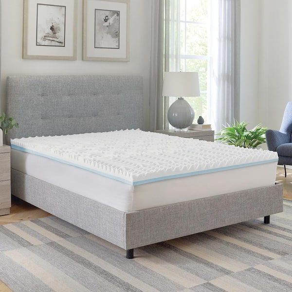 BODIPEDIC Essentials 3 in. Queen Reversible Dual Sided Memory Foam Mattress Topper