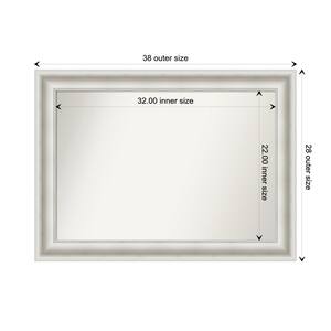 Parlor White 37.5 in. W x 27.5 in. H Custom Non-Beveled Recycled Polystyrene Framed Bathroom Vanity Wall Mirror