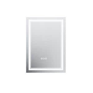 Hans 20 in. W x 28 in. H Rectangular Frameless Backlit LED Touch Sensor Anti-Fog Dimmable Wall Bathroom Vanity Mirror