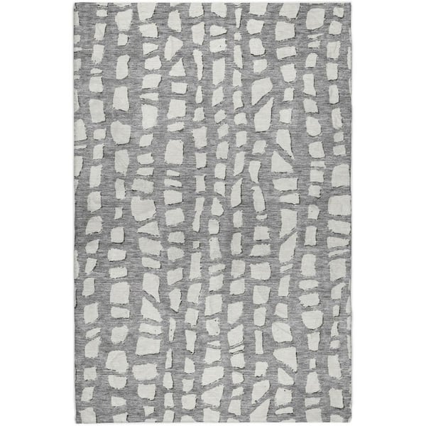Dream Shag Premium Machine Washable Abstract ADS754 Gray 10 ft. x 14 ft. Area Rug