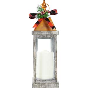 14 in. Tall Multi-Color Rustic Metal Holiday Candle Light Lantern
