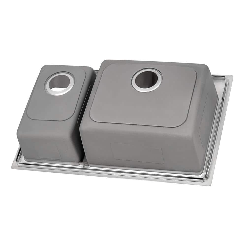 Ruvati 37" Stainless Steel Drop-In Double Bowl Kitchen Sink