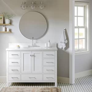 Cambridge 48 in. W x 21.5 in. D x 34.5 in. H Freestanding Bath Vanity Cabinet Only in White