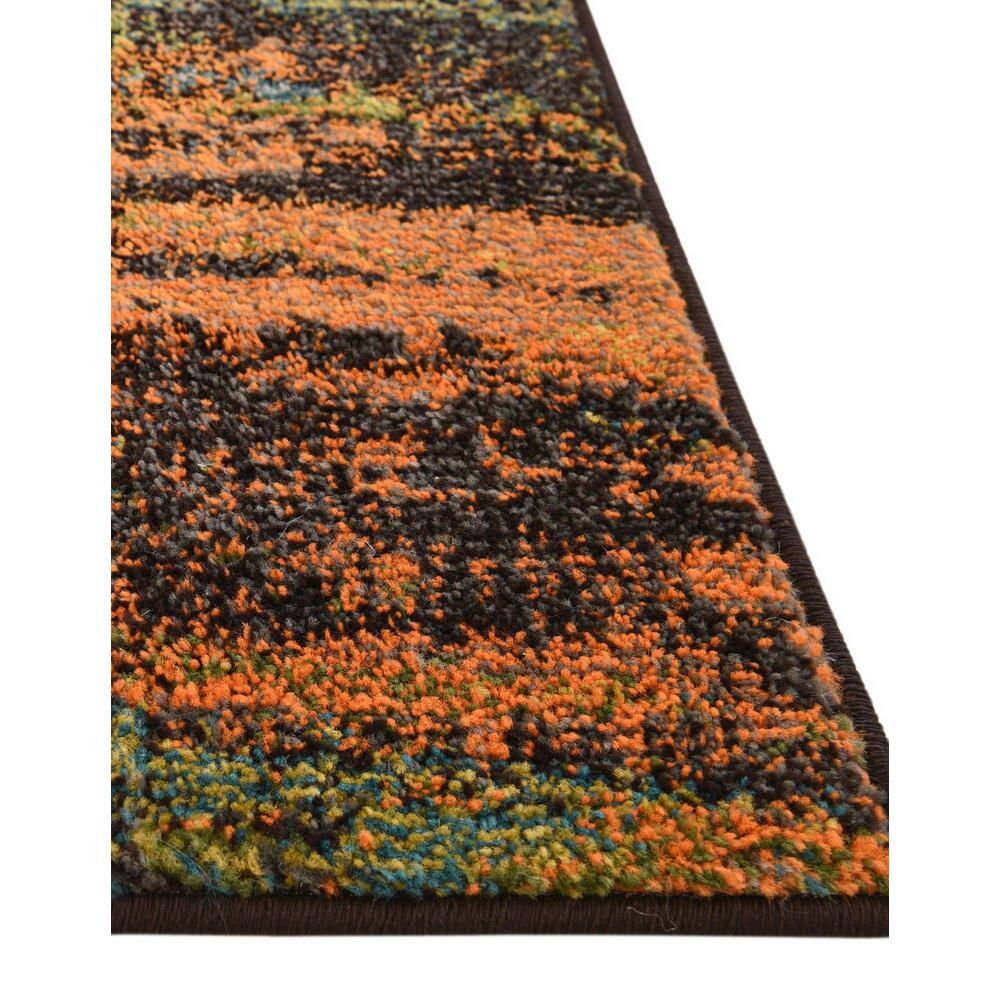 Vibrant Abstract Multi-Color 9' x 12' Synthetic Area Rug