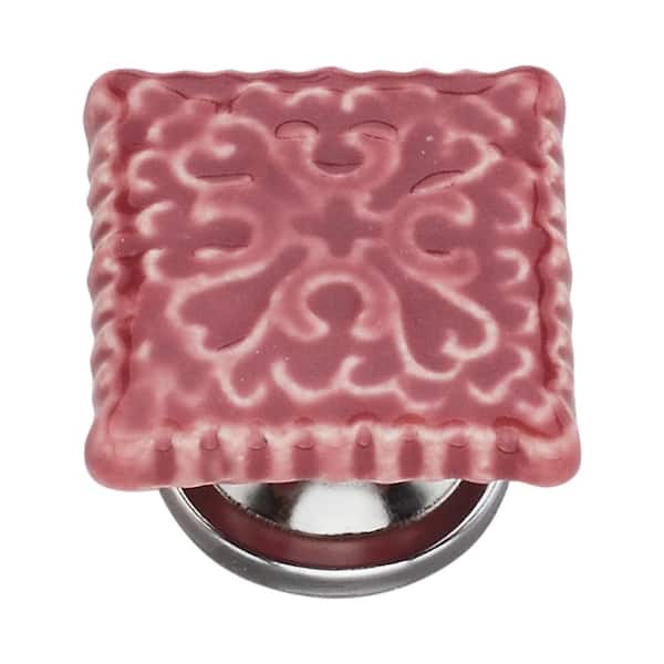 Intricate 1.54 in. Cherry Tile Cabinet Knob