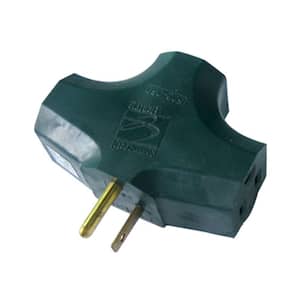 3-to-1 Outlet Splitters Adapter, Green