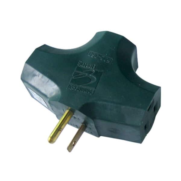 Home Accents Holiday 3-to-1 Outlet Splitters Adapter, Green