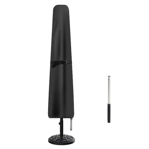 Angel Sar 7 ft. to 9 ft. Waterproof Patio Umbrella Cover with Push Rod, Black