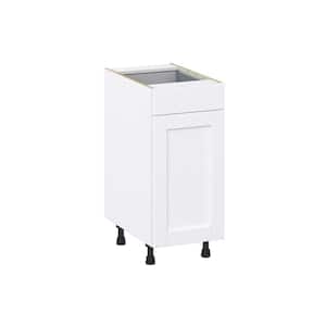Mancos Bright White Shaker Assembled Base Kitchen Cabinet with a Drawer (15 in. W x 34.5 in. H x 24 in. D)