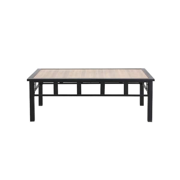 TOP SPACE Brown Metal Outdoor Coffee Table