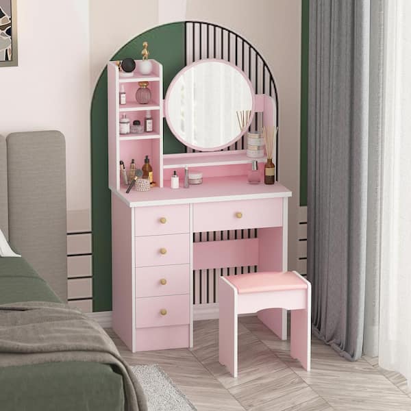 Vabches Vanity Set with Mirror Lights Stool for Kids, Girls India | Ubuy