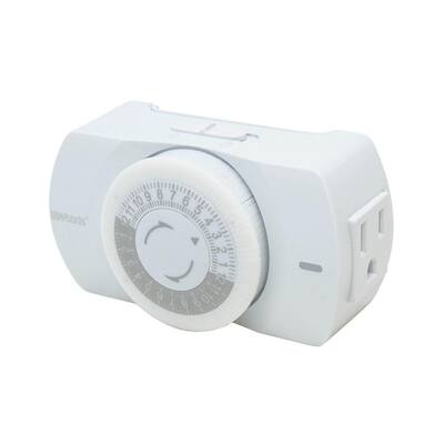 Woods 15-Amp 24-Hour Indoor Plug-In Lamp and Appliance Single-Outlet ...