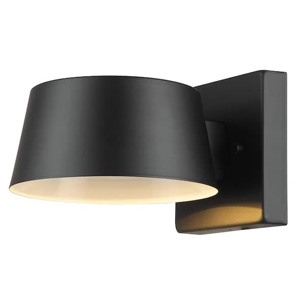 Globe Electric Maisel Matte Black Modern Indoor/Outdoor Integrated LED 1-Light Wall Sconce