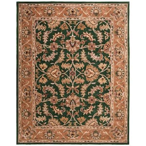 Heritage Dark Green/Gold 6 ft. x 9 ft. Border Area Rug