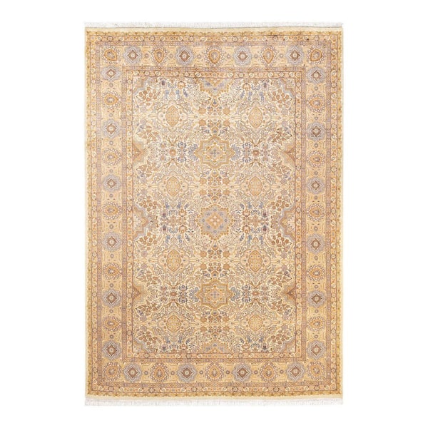 Solo Rugs Mogul One-of-a-Kind Traditional Ivory 6 ft. 1 in. x 8 ft. 9 in. Oriental Area Rug