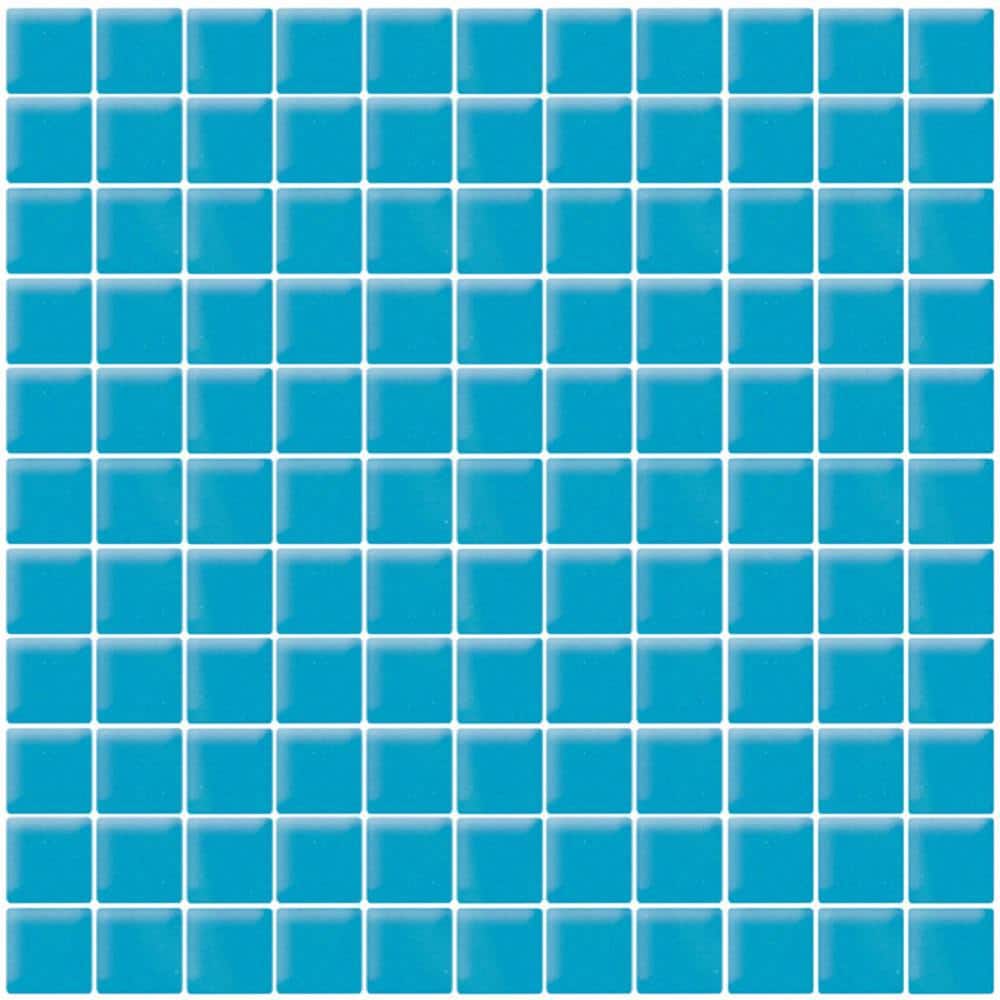 Sea Blue 4 in. x 5 in. Polished Glass Mosaic Tile Sample (0.13 sq. ft./Piece) price history on PriceWatchPro