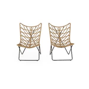 Broxon Light Brown Wicker Outdoor Lounge Chair (2-Pack)