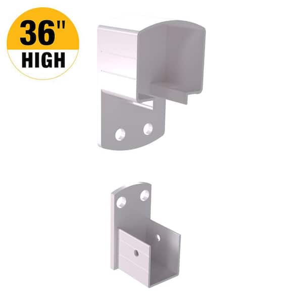 PEAK Aluminum Railing 2 in. H x 3 in. W White Aluminum Deck Railing Wall Mount Bracket Kit for 36 in. high system