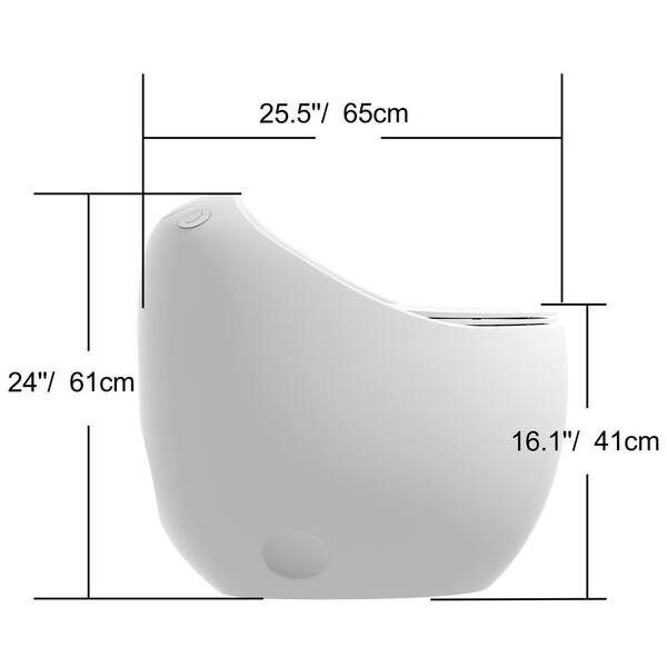 YSQCAR 1-Piece 1.28 GPF Powerful Flush Elongated Toilet in