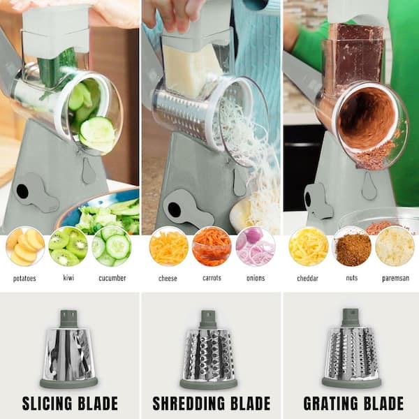 As Seen on TV - NutriSlicer 3-in-1 Spinning/Rotating Mandoline and Countertop Food Slicer and Grater in Olive