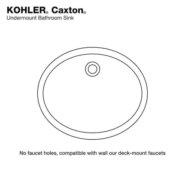 KOHLER Caxton Vitreous China Undermount Vitreous China Bathroom Sink in White with Overflow Drain KOHLER Caxton Vitreous China Undermount Vitreous China Bathroom Sink in White with Overflow Drain