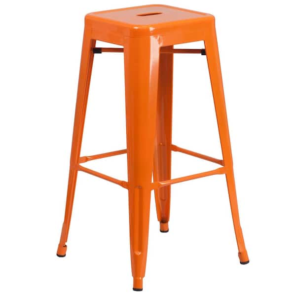 Flash Furniture 30 in. Orange Metal Bar Stool