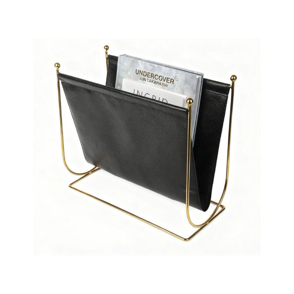 Black 15 in x 14 in Metal Freestanding Magazine Rack HDCFKPMDCJ - The ...