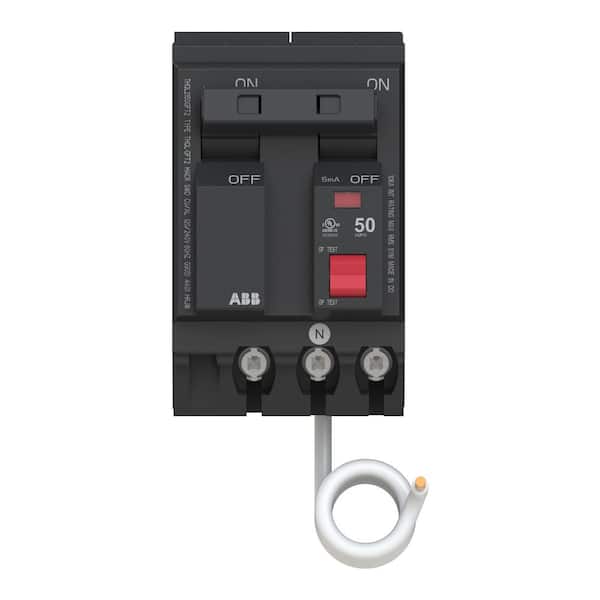 50 Amp 240-Volt Double Pole Ground Fault Breaker with Self-Test (THQL2150GFT2A)