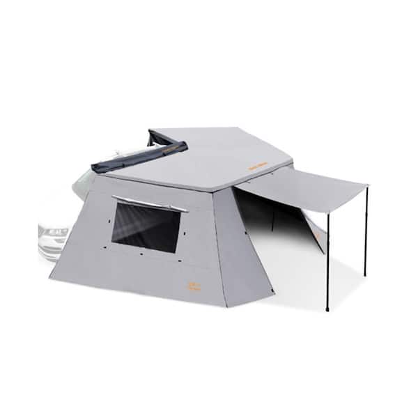 ITOPFOX 11 ft. D x 10.7 ft. W x 7.2 ft. H Gray Aluminum Roof Waterproof Portable Carport Car Tent for Universal SUV