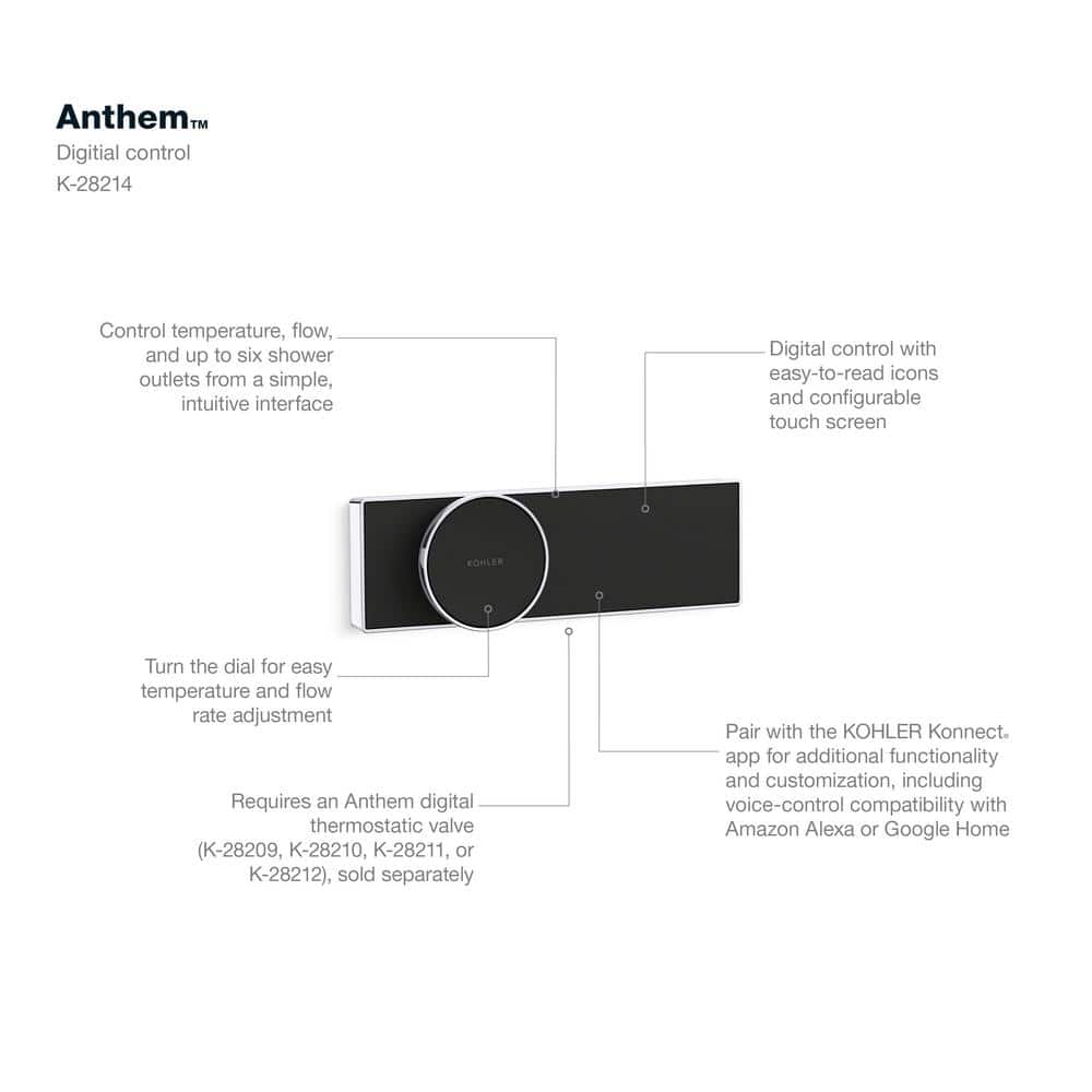 Polished Chrome Digital Shower Control with Adjustable Dial